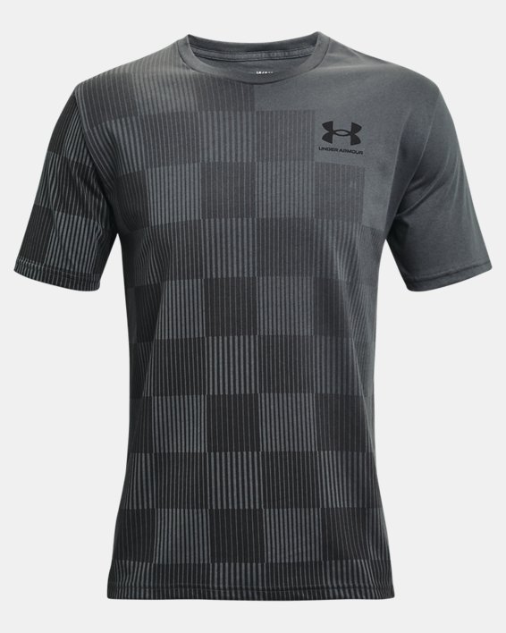 Men's UA Checker Print T-Shirt, Gray, pdpMainDesktop image number 4